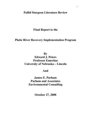 Pallid Sturgeon Literature Review Final Report to the Platte River Recovery Implementation Program