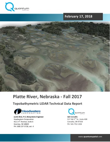 Fall 2017: Topo-bathymetric LiDAR Technical Data Report