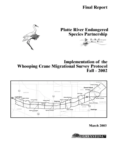Implementation of the Whooping Crane Monitoring Protocol – Fall 2002