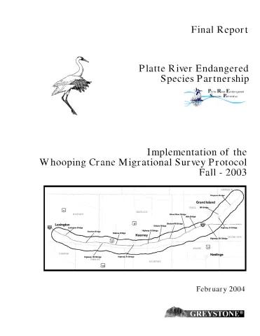 Implementation of the Whooping Crane Monitoring Protocol – Fall 2003