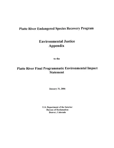 Environmental Justice Appendix to the FEIS