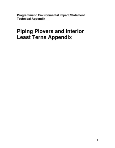 Piping Plovers and Interior Least Terns Technical Appendix