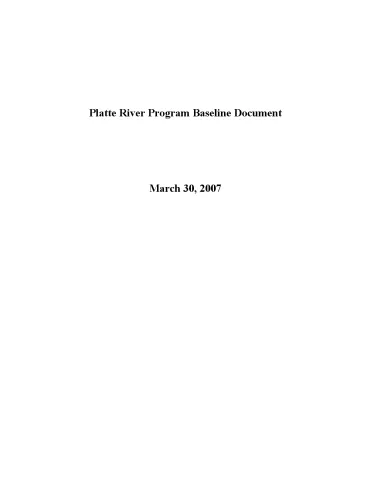 Platte River Program Baseline Document