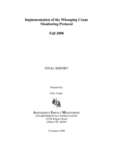 Implementation of the Whooping Crane Monitoring Protocol – Fall 2008