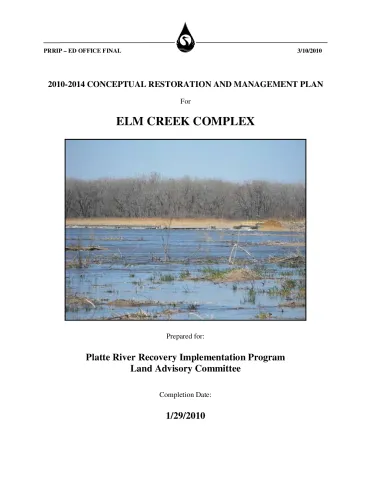 Restoration and Management Plan for Elm Creek Complex