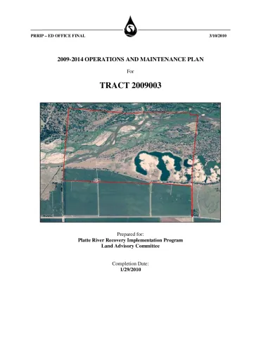 2009-2014 Operations and Maintenance Plan For Tract 2009003