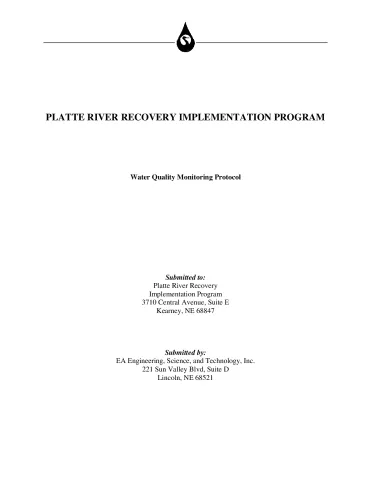 PRRIP Water Quality Monitoring Protocol