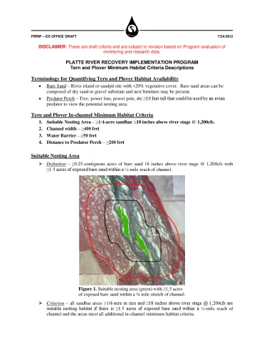PRRIP Tern and Plover Minimum Habitat Criteria (DRAFT)