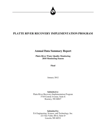 Annual Data Summary Report Water Quality Monitoring 2010 Season (FINAL)