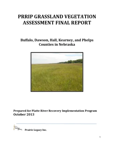 PRRIP Grassland Vegetation Assessment Final Report 2013