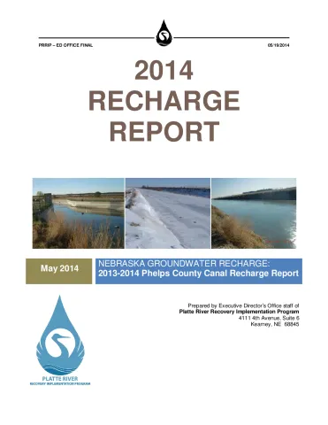 Nebraska Groundwater Recharge: 2013-2014 Phelps County Canal Recharge Report