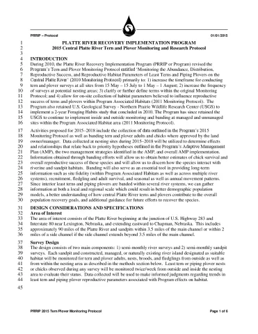 PRRIP 2015 Tern and Plover Monitoring and Research Protocol