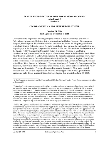 Colorado Depletions Plan Updated December 1 2015