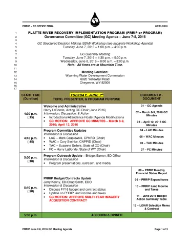 PRRIP June 7-8 2016 GC Meeting Packet