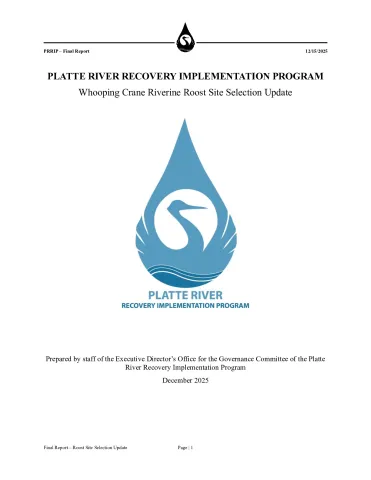 Whooping Crane Roost Site Selection Update (2001 - Spring 2022) - Final Report