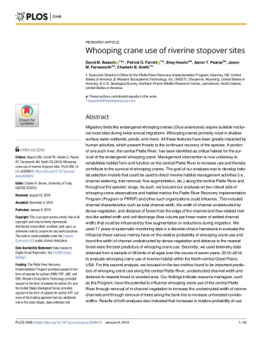 Whooping crane use of riverine stopover sites